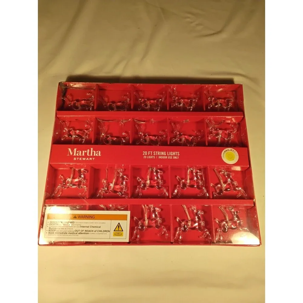 Martha Stewart 20 Ft LED Reindeer Garland Lights Christmas 2024